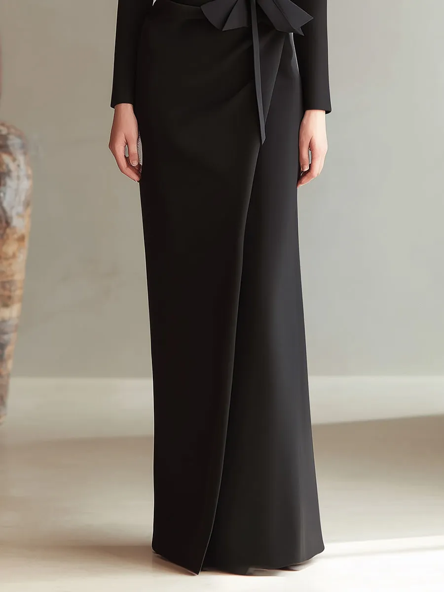 Square-Neck Long Sleeve Wrap-Style Maxi Dress With Waist Tie sold by Mooyius product image thumbnail 3