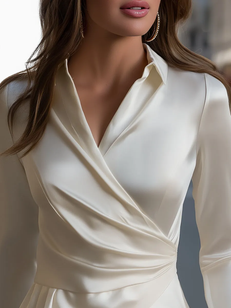 Elegant Wrap-Front Peplum Blouse sold by Mooyius product image thumbnail 2