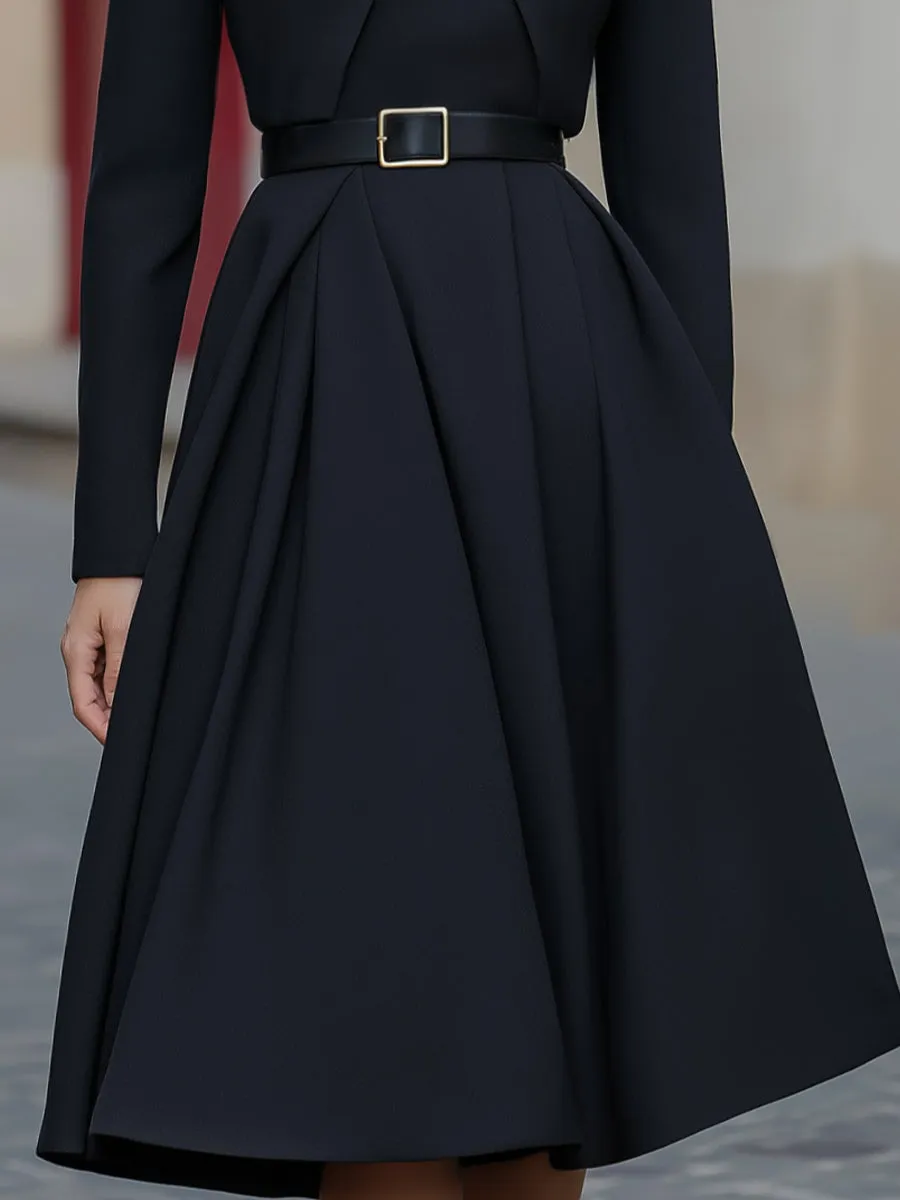 Two-Piece Set Bow-Neck Cropped Jacket And Sleeveless Midi Dress sold by Mooyius product image thumbnail 3