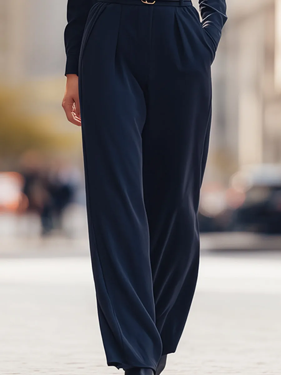 Tailored Belted Long-Sleeve Jumpsuit For Modern Women sold by Mooyius product image thumbnail 3