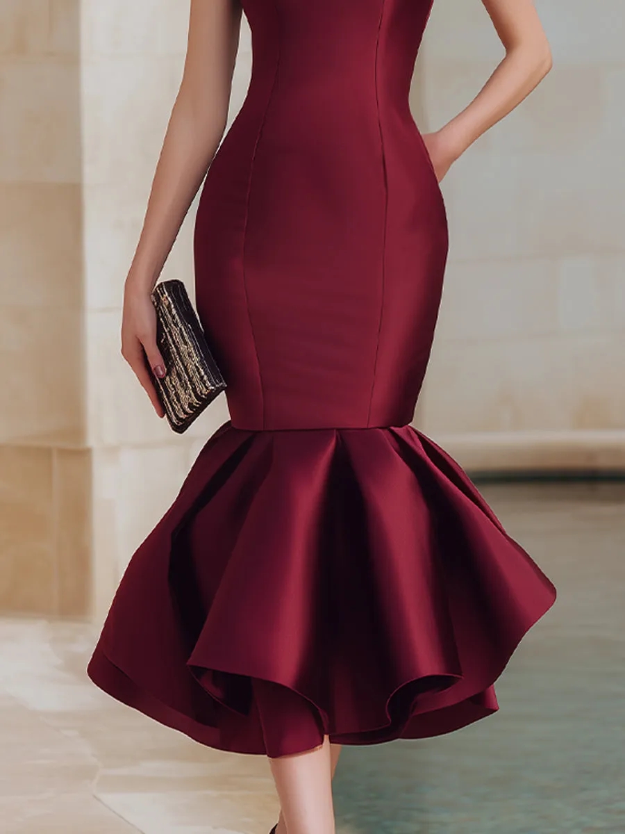 Sleeveless Mermaid Hem Midi Dress sold by Mooyius product image thumbnail 4