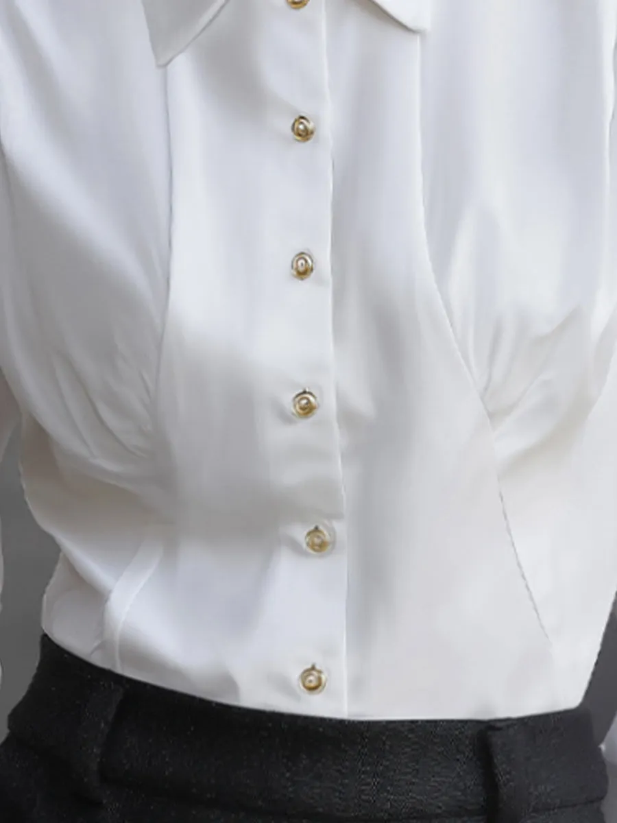 Classic Tailored Button-Down Blouse sold by Mooyius product image thumbnail 5