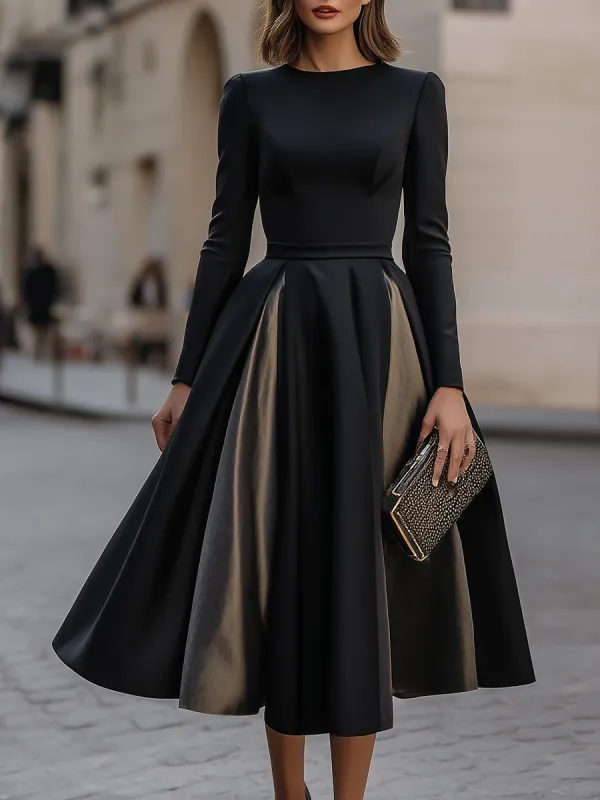Structured Long Sleeve Pleated Midi Dress sold by Mooyius