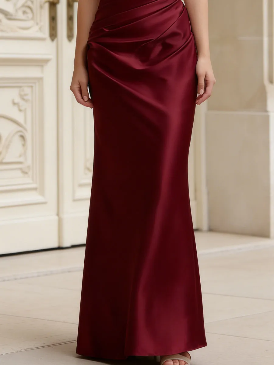 Asymmetric One-Shoulder Satin Maxi Dress sold by Mooyius product image thumbnail 3