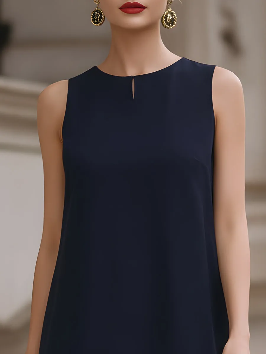 Sleeveless Tiered Chiffon Shift Dress sold by Mooyius product image thumbnail 2