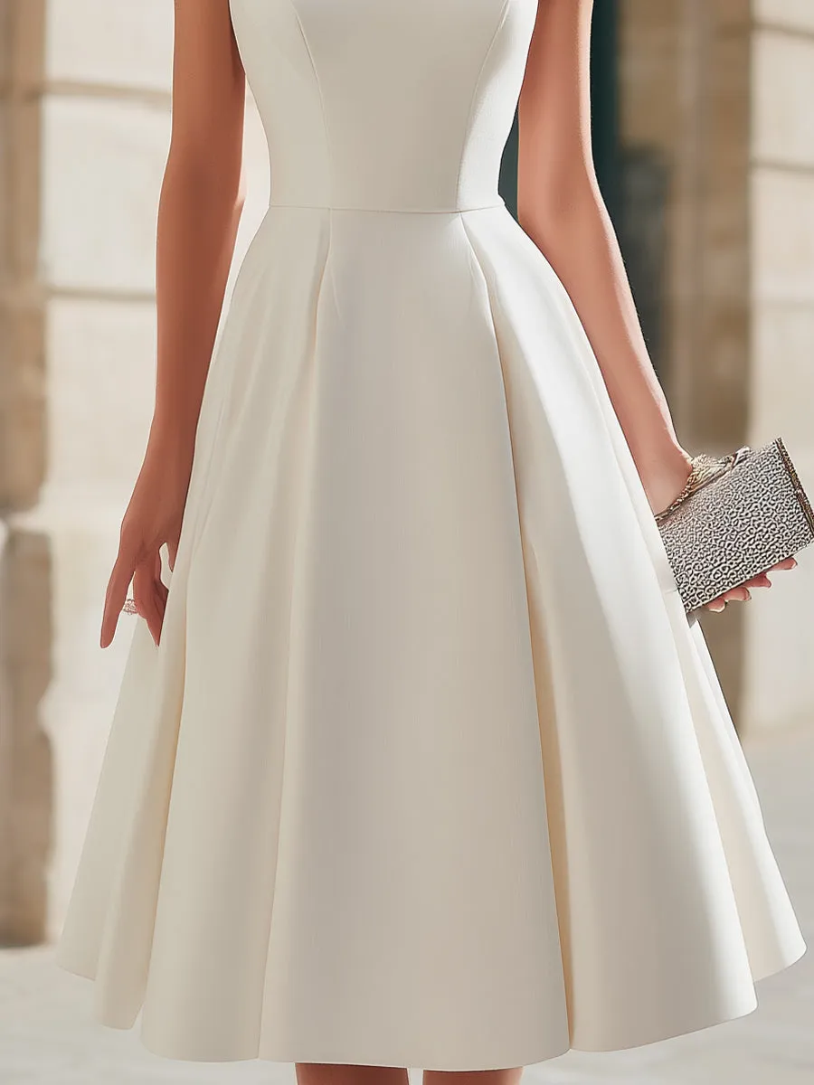 Sweetheart Neckline Cap-Sleeve A-Line Midi Dress sold by Mooyius product image thumbnail 4