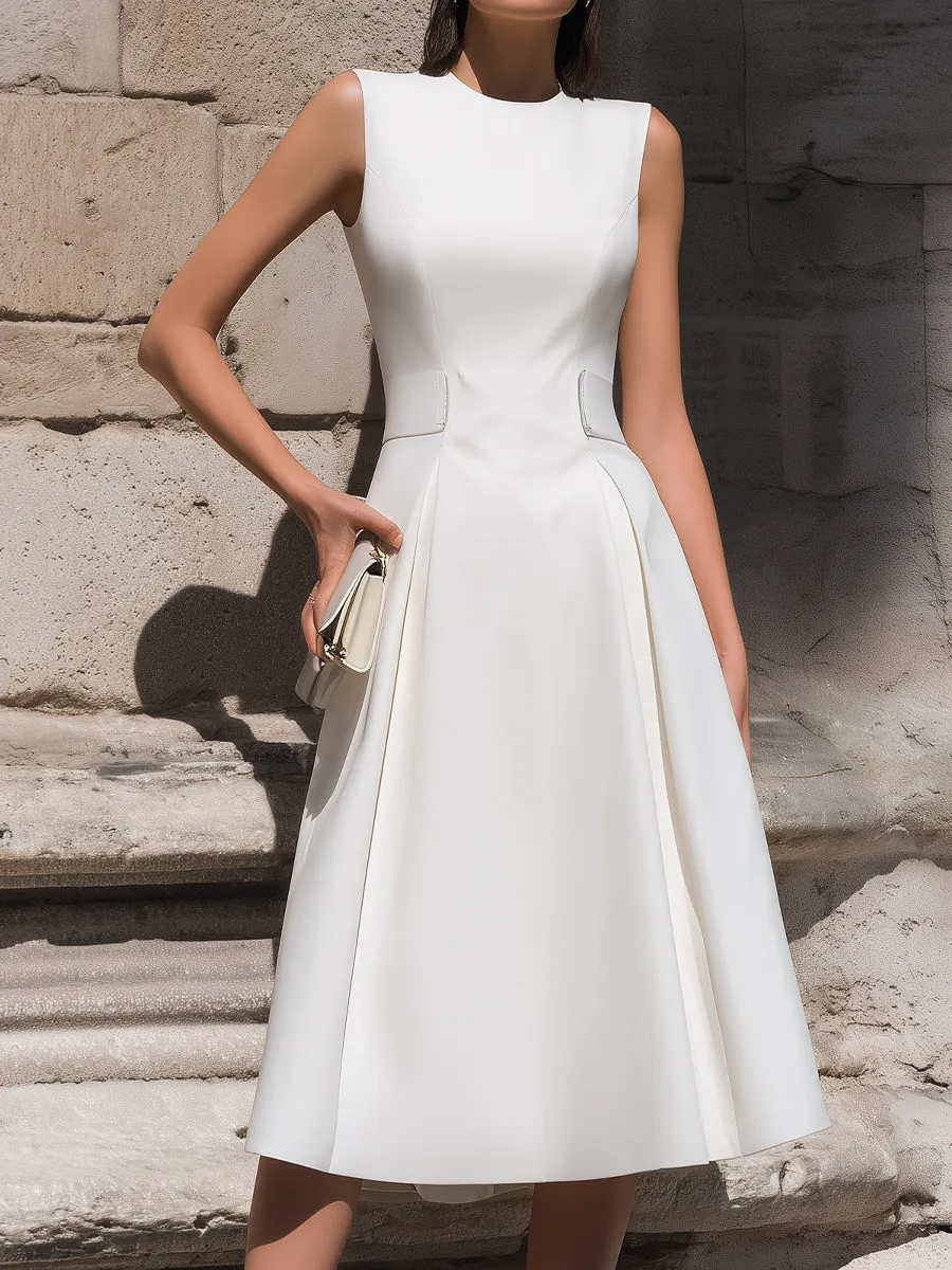 Sleeveless Tailored A-Line Midi Dress sold by Mooyius product image thumbnail 3