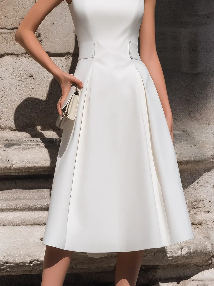 Sleeveless Tailored A-Line Midi Dress sold by Mooyius product image thumbnail 4