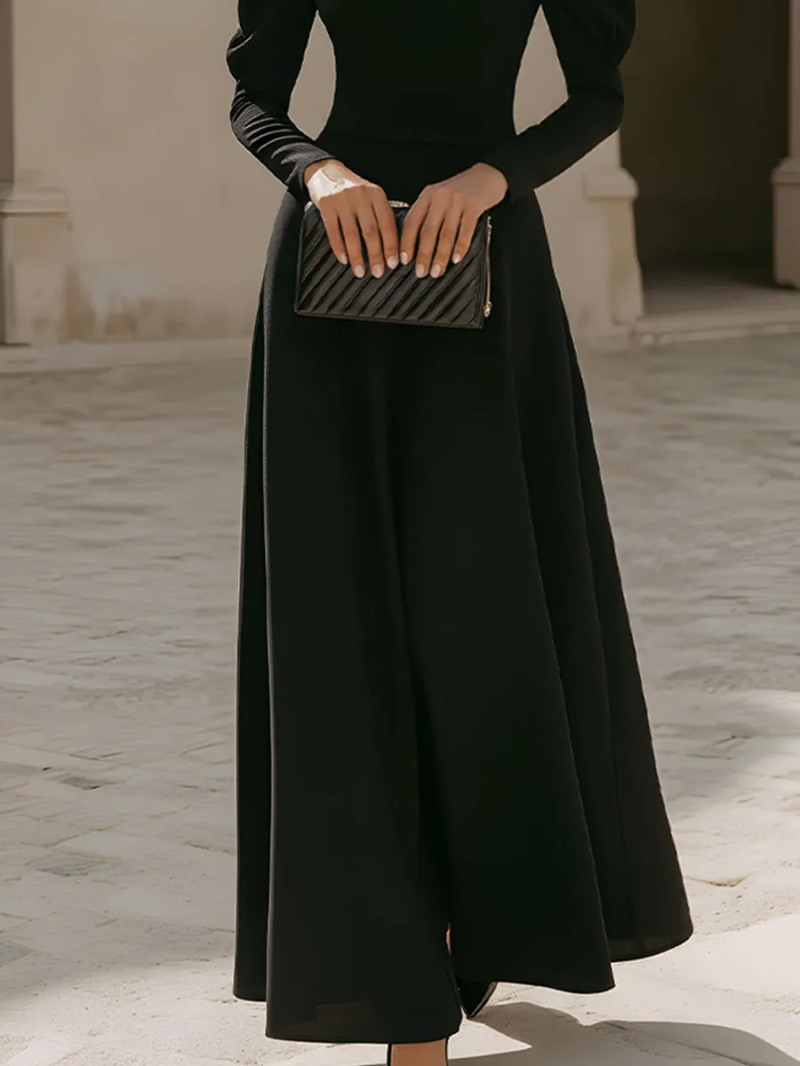 Puff Sleeve Crew Neck Maxi Dress sold by Mooyius product image thumbnail 4