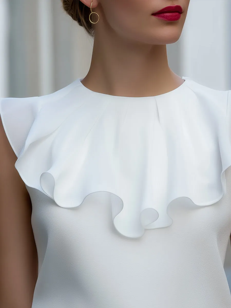 Layered Ruffled Chiffon Sleeveless Blouse sold by Mooyius product image thumbnail 2