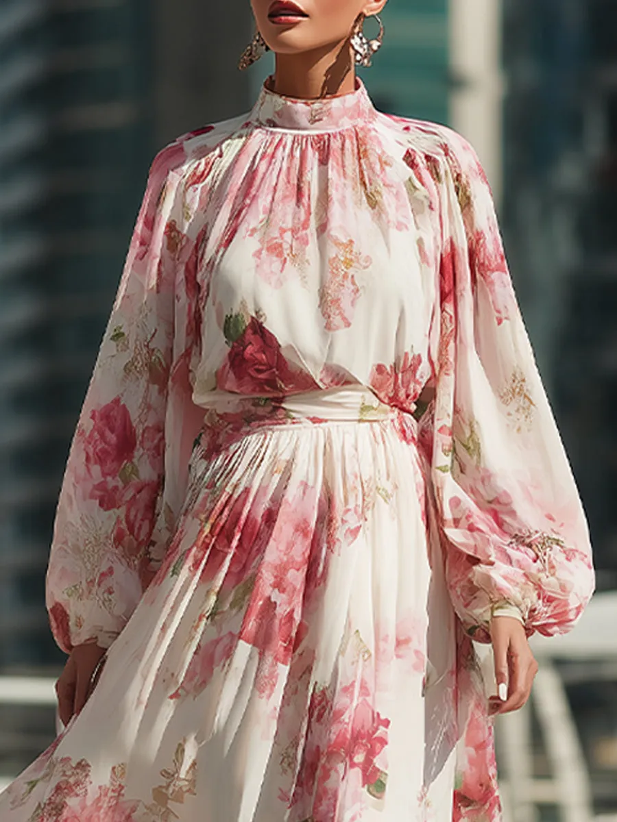 Elegant Floral Chiffon Maxi Gown sold by Mooyius product image thumbnail 3
