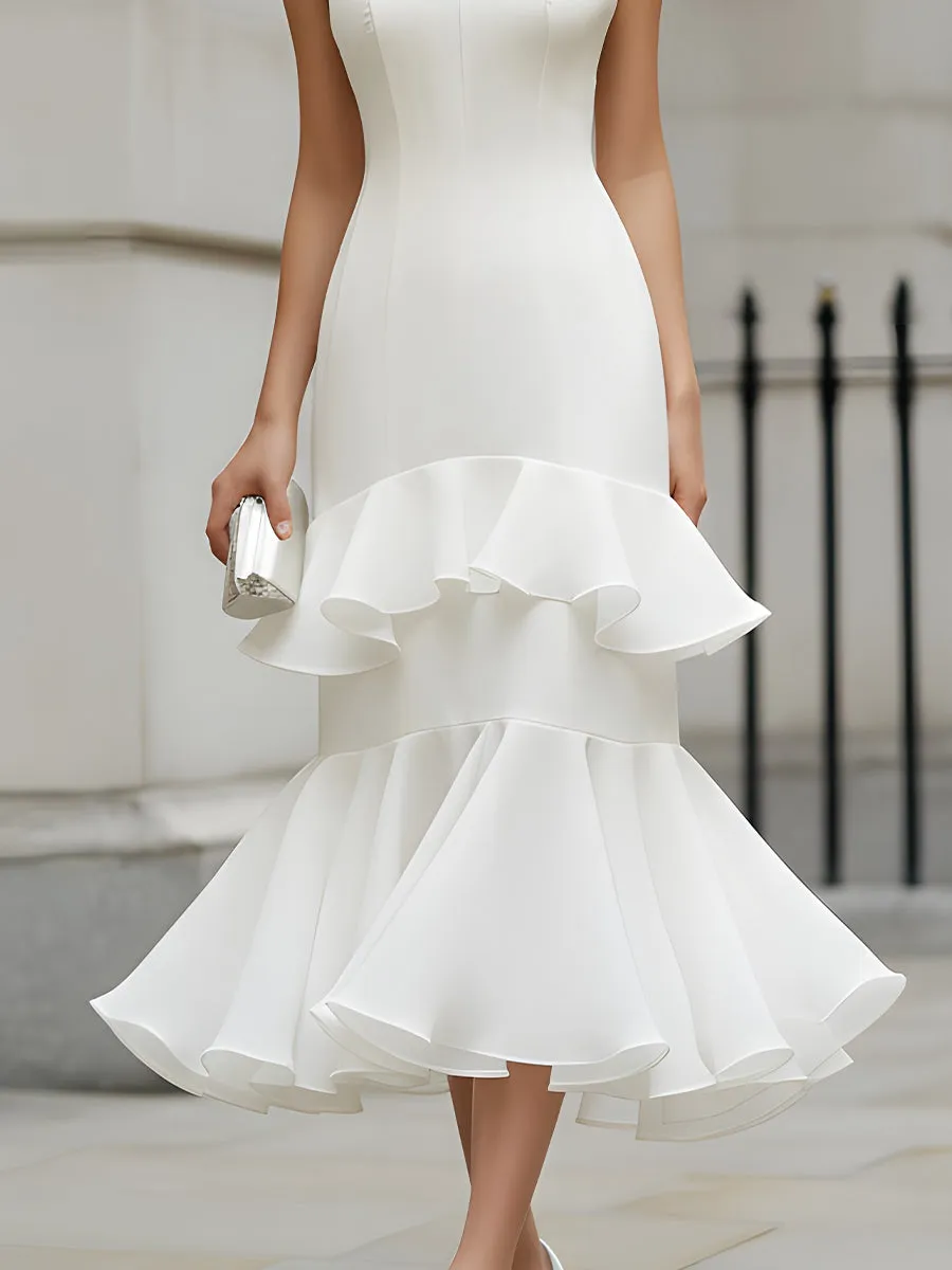 Sleeveless Tiered Ruffle Midi Dress sold by Mooyius product image thumbnail 4