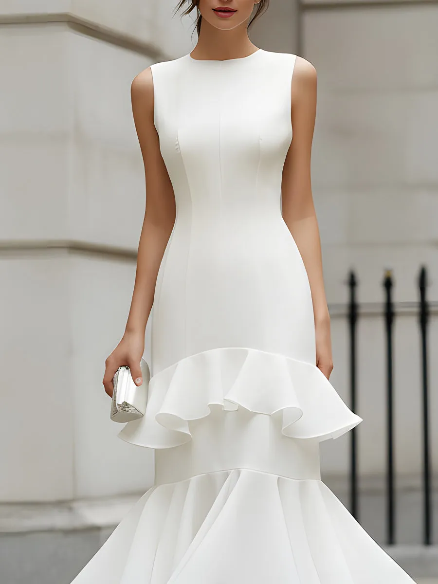 Sleeveless Tiered Ruffle Midi Dress sold by Mooyius product image thumbnail 3