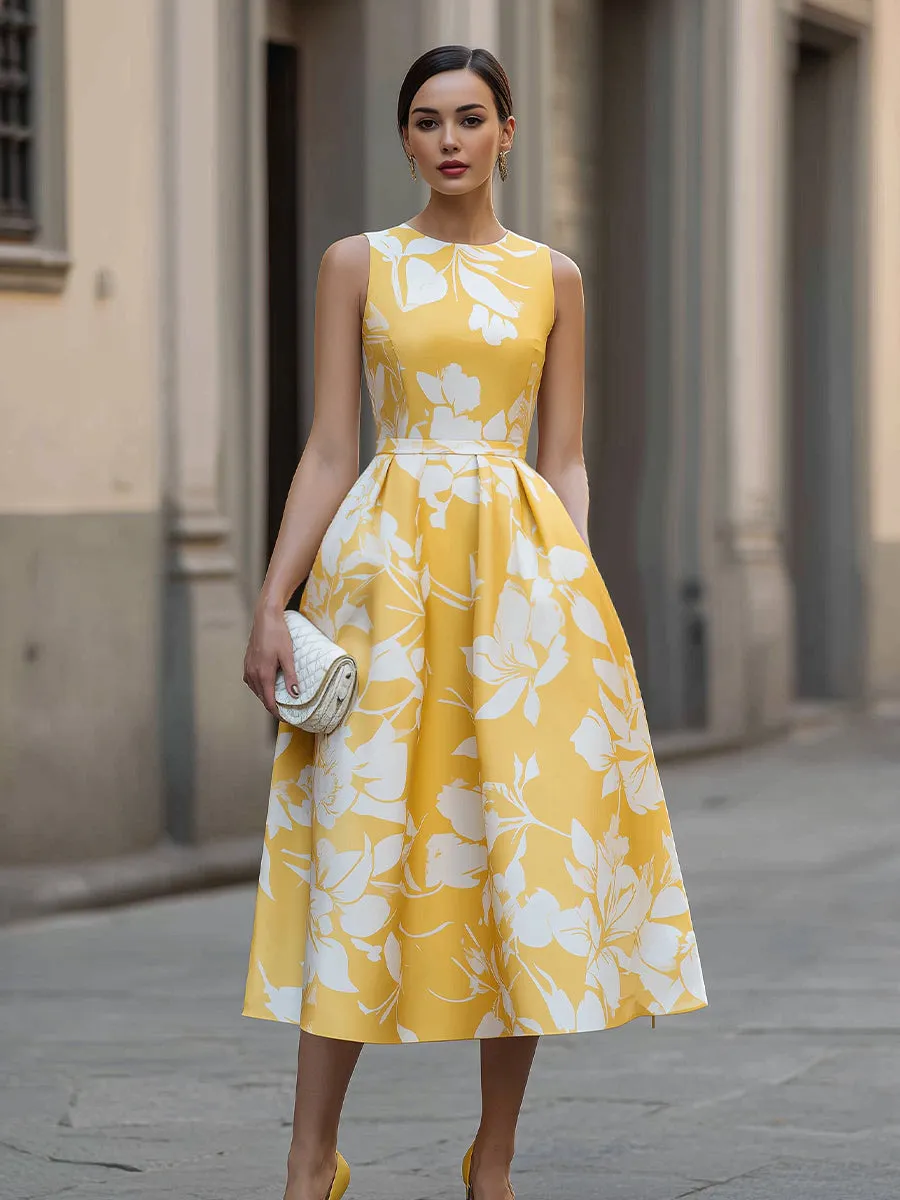 Sleeveless Floral Print Midi Dress sold by Mooyius product image thumbnail 2