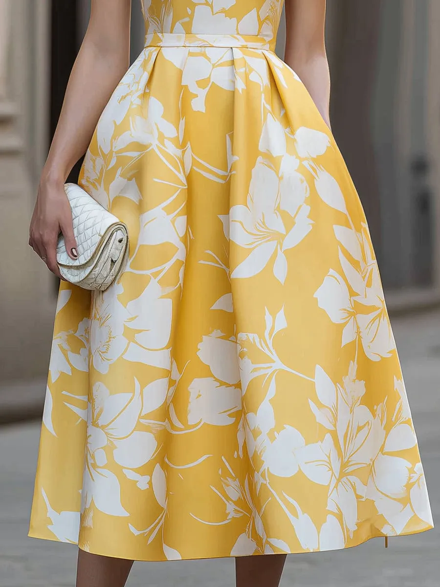 Sleeveless Floral Print Midi Dress sold by Mooyius product image thumbnail 4
