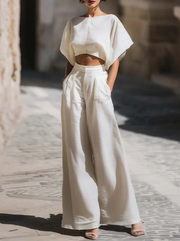 Ethereal Linen-Blend Two-Piece Set made by Mooyius