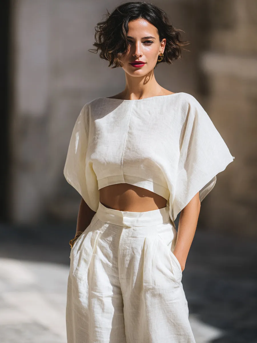 Ethereal Linen-Blend Two-Piece Set sold by Mooyius product image thumbnail 3