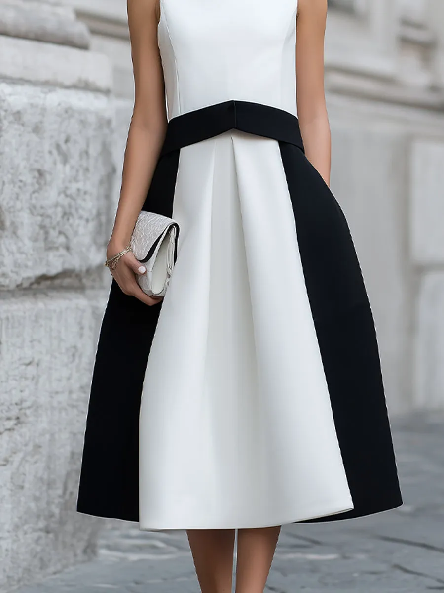 Sleeveless Contrast Panel Midi Set sold by Mooyius product image thumbnail 4