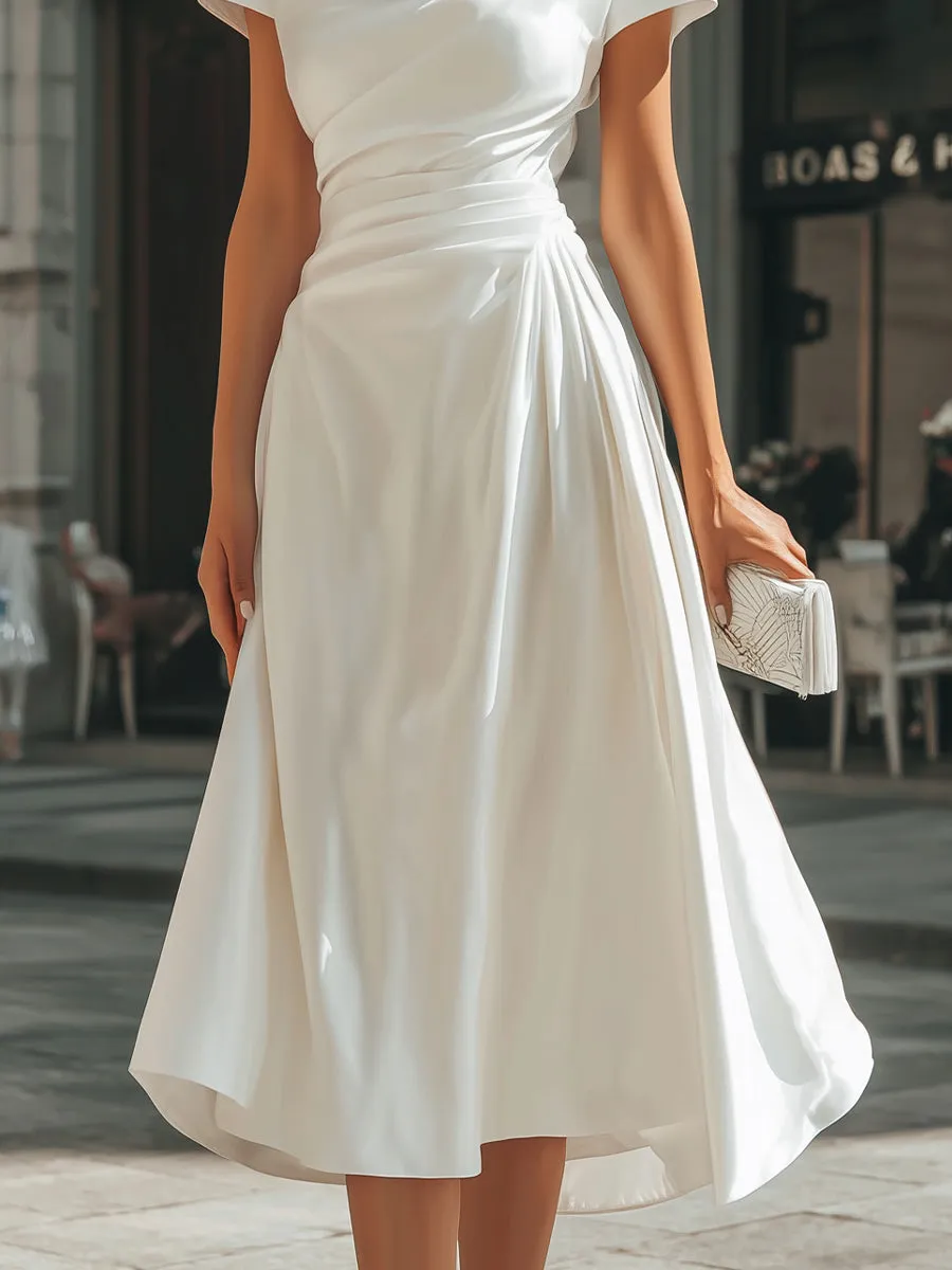 Draped Asymmetric Midi Dress sold by Mooyius product image thumbnail 4