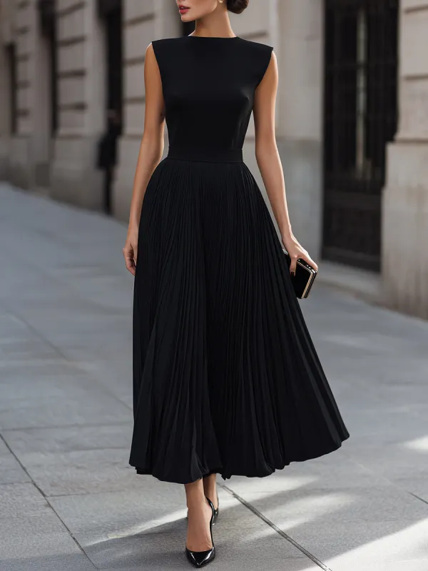 Sleeveless Pleated Midi Dress made by Mooyius