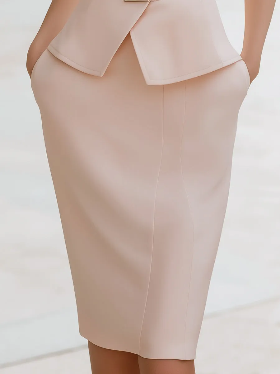 Belted Sleeveless Tailored Wrap Vest & Pencil Skirt Set sold by Mooyius product image thumbnail 3