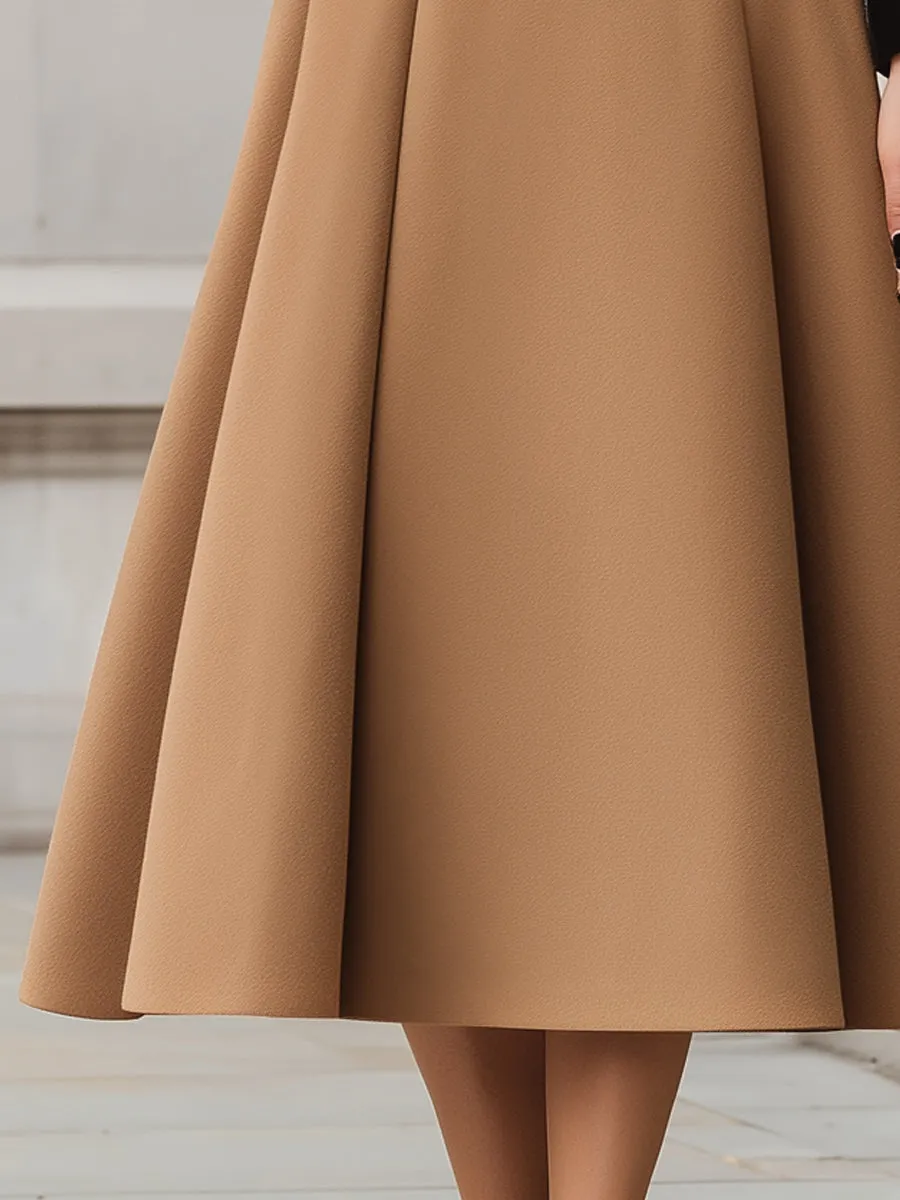 Elegant High-Waist A-Line Midi Skirt sold by Mooyius product image thumbnail 3