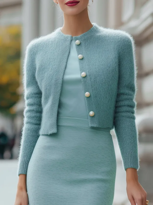 Classic Cropped Knit Cardigan made by Mooyius