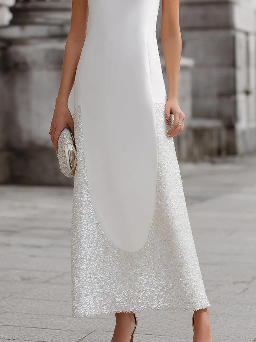 Sleeveless Panel Sequin Hem Maxi Dress sold by Mooyius product image thumbnail 4