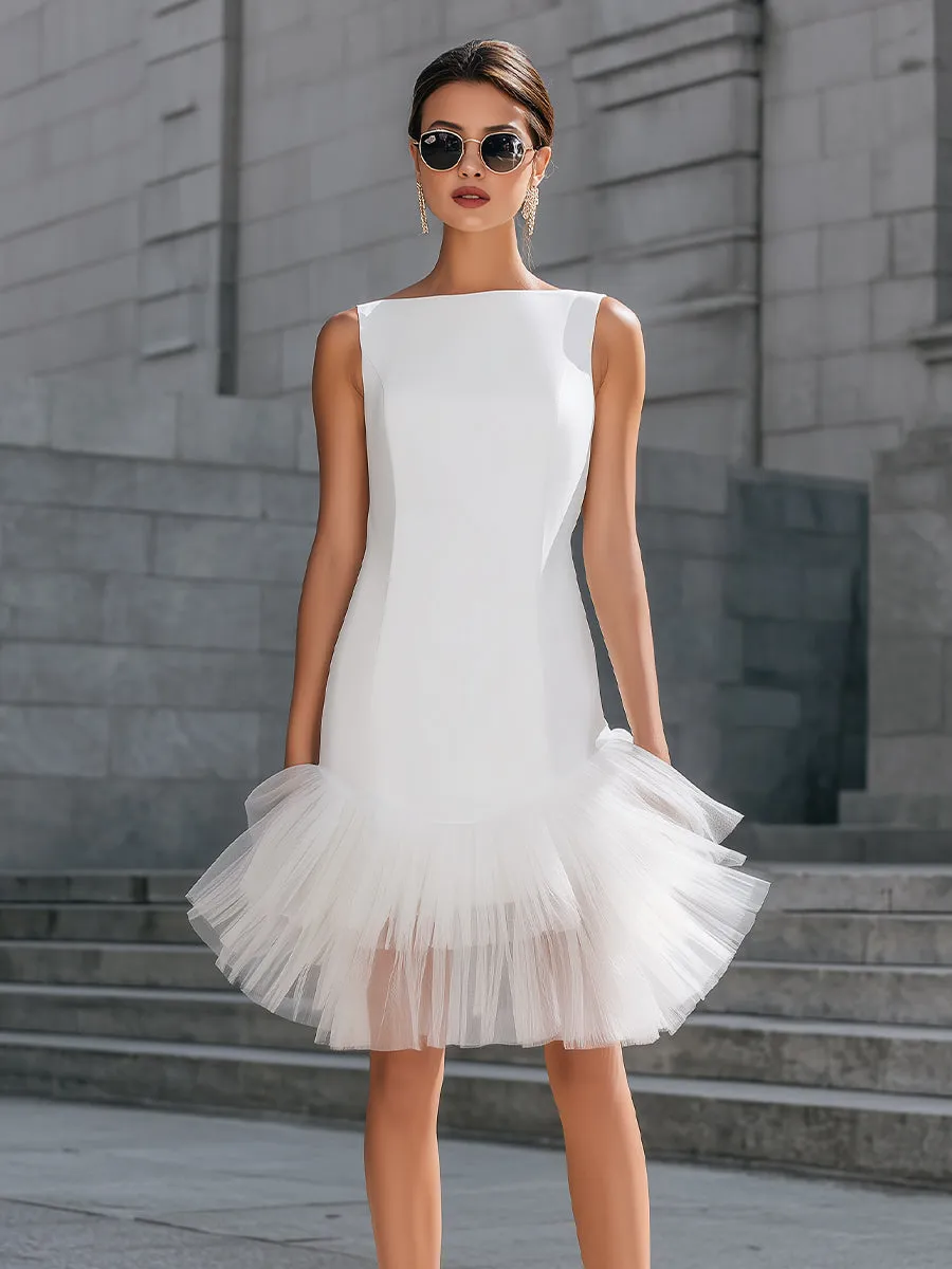 Sleeveless Tulle Ruffle Hem Midi Dress sold by Mooyius product image thumbnail 2