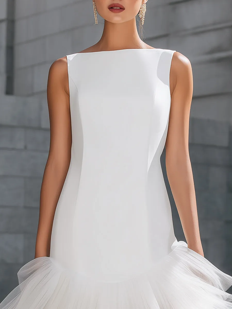 Sleeveless Tulle Ruffle Hem Midi Dress sold by Mooyius product image thumbnail 3