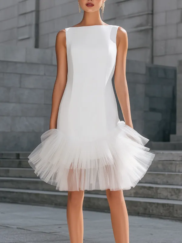 Sleeveless Tulle Ruffle Hem Midi Dress made by Mooyius