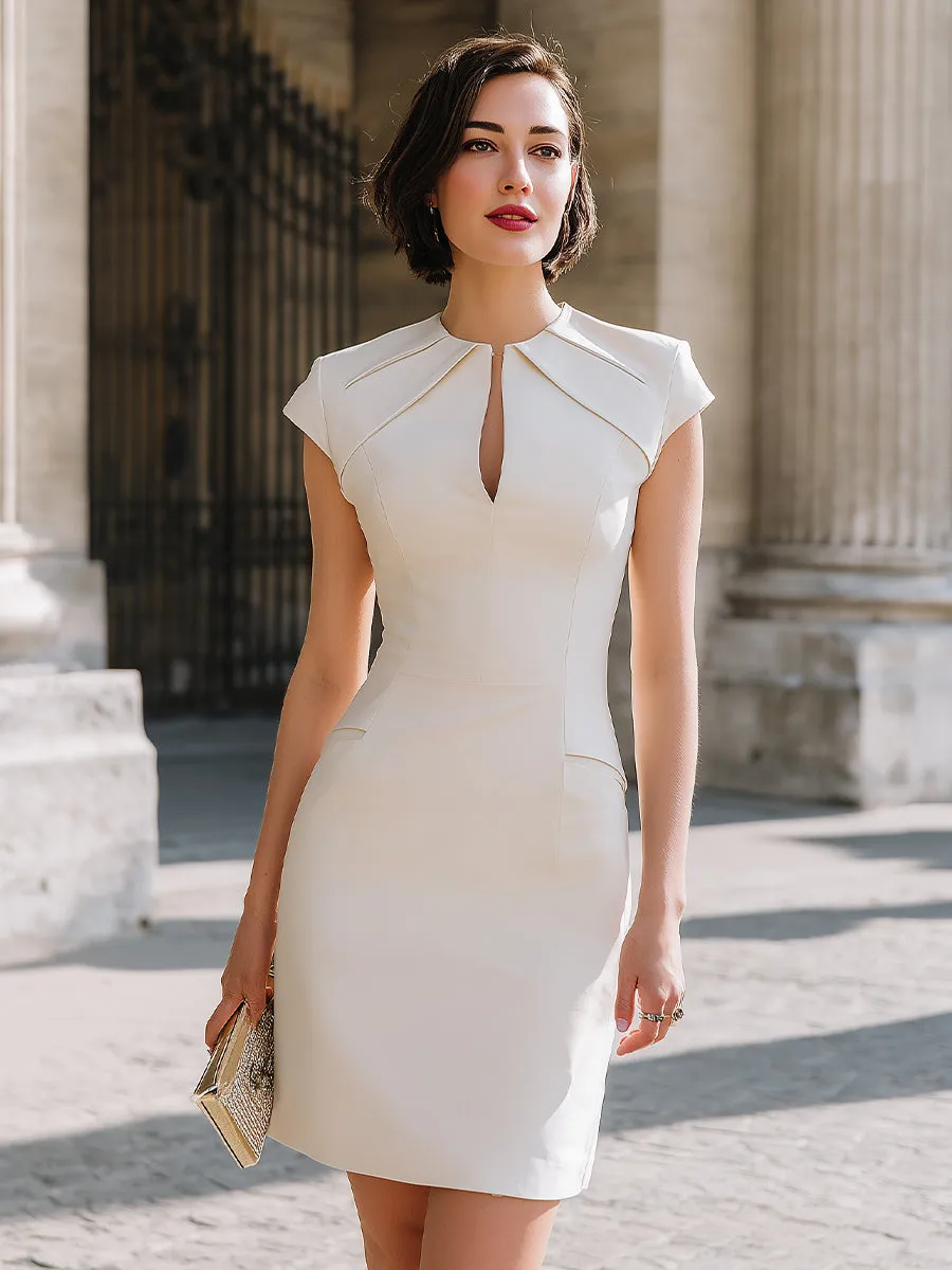 Keyhole Neck Tailored Sheath Dress sold by Mooyius product image thumbnail 2
