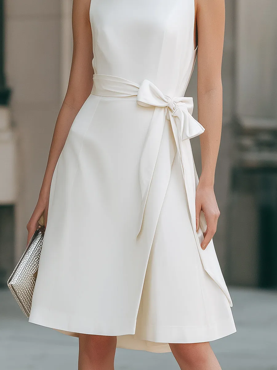 Sleeveless Tie-Waist A-Line Midi Dress sold by Mooyius product image thumbnail 4