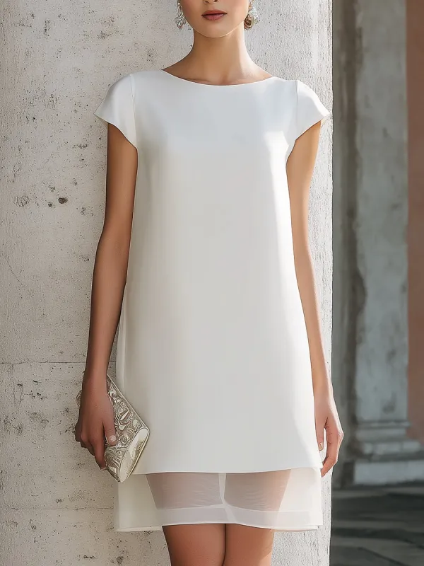 Cap Sleeve Layered Hem Shift Dress made by Mooyius