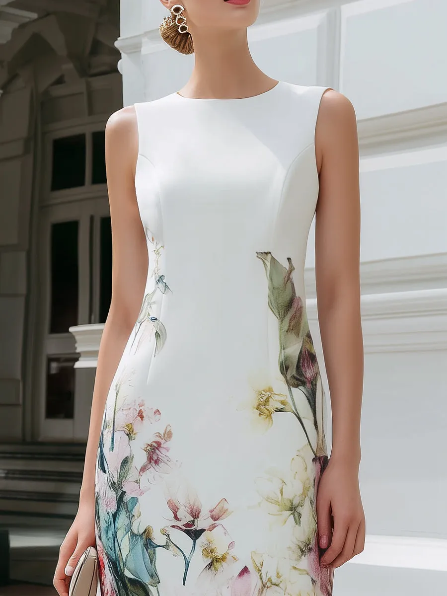 Sleeveless Floral Print Sheath Midi Dress sold by Mooyius product image thumbnail 2