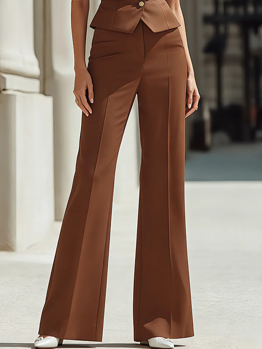 Sleeveless Tailored Blazer Vest & Wide-Leg Pants Set sold by Mooyius product image thumbnail 3