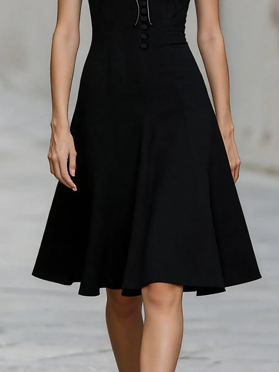 Romantic Sheer Ruffle Neck Midi Dress With Button Front sold by Mooyius product image thumbnail 3