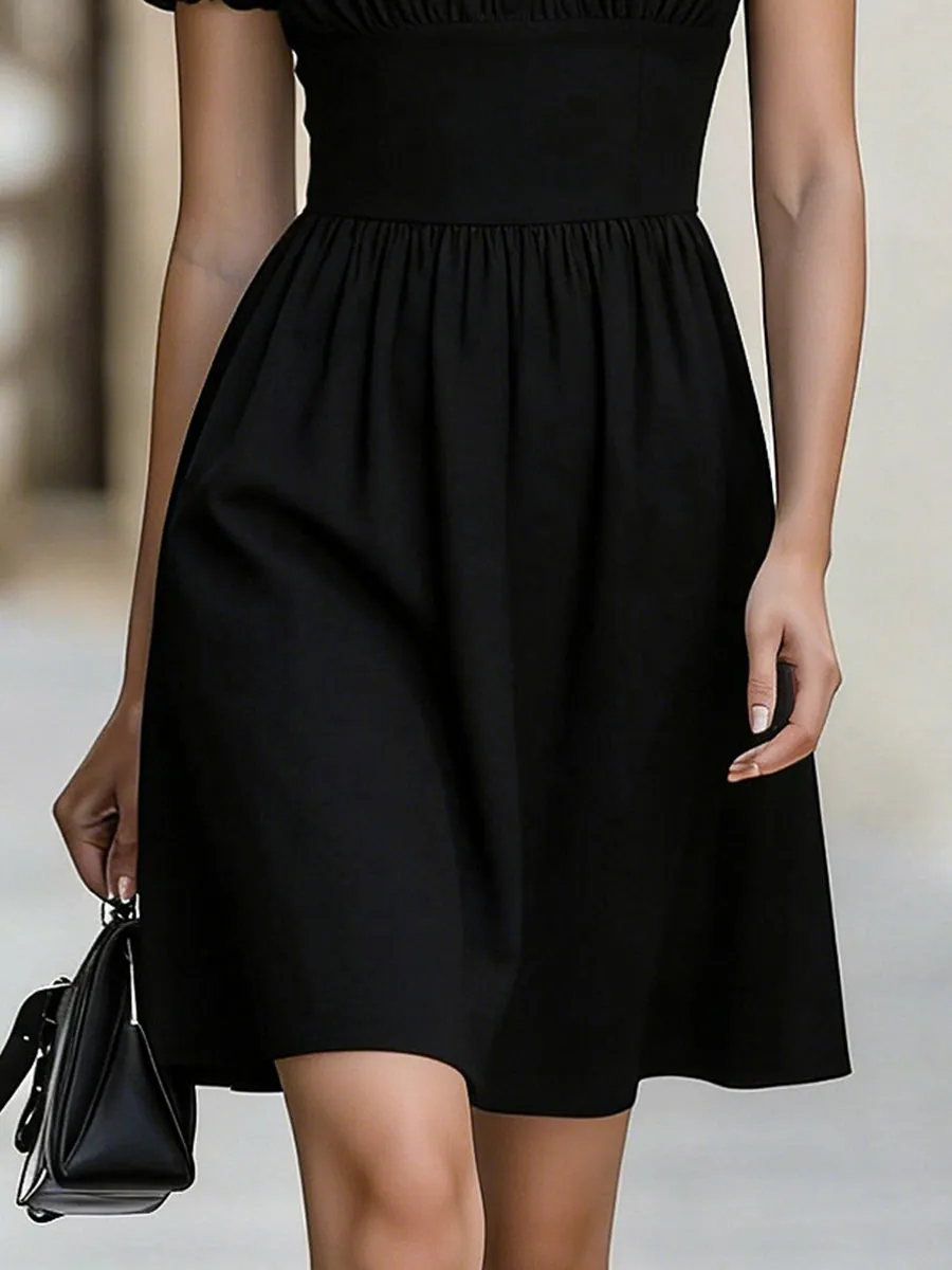 Vintage Peter Pan Collar Puff Sleeve Mini Dress sold by Mooyius product image thumbnail 3