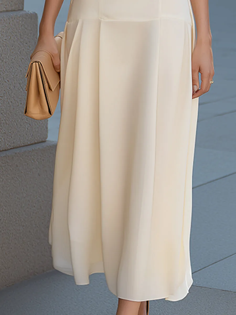 Sleeveless High-Neck Draped Top & Skirt Two-Piece Set sold by Mooyius product image thumbnail 4