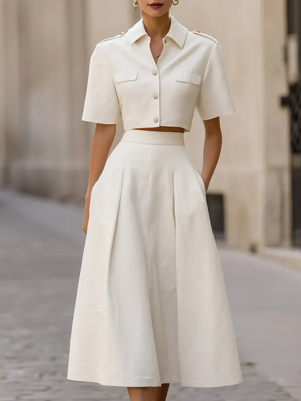 Elegant Linen-Blend Two-Piece Set made by Mooyius