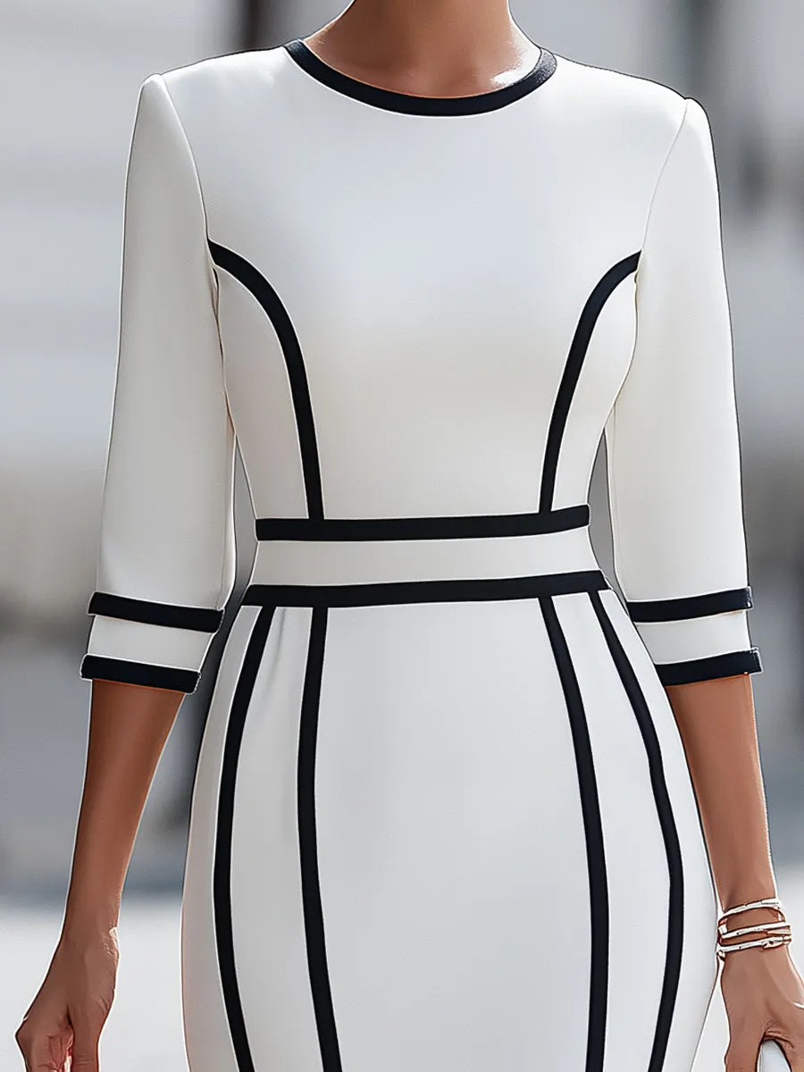 Elegant Piping Bodycon Midi Dress sold by Mooyius product image thumbnail 2