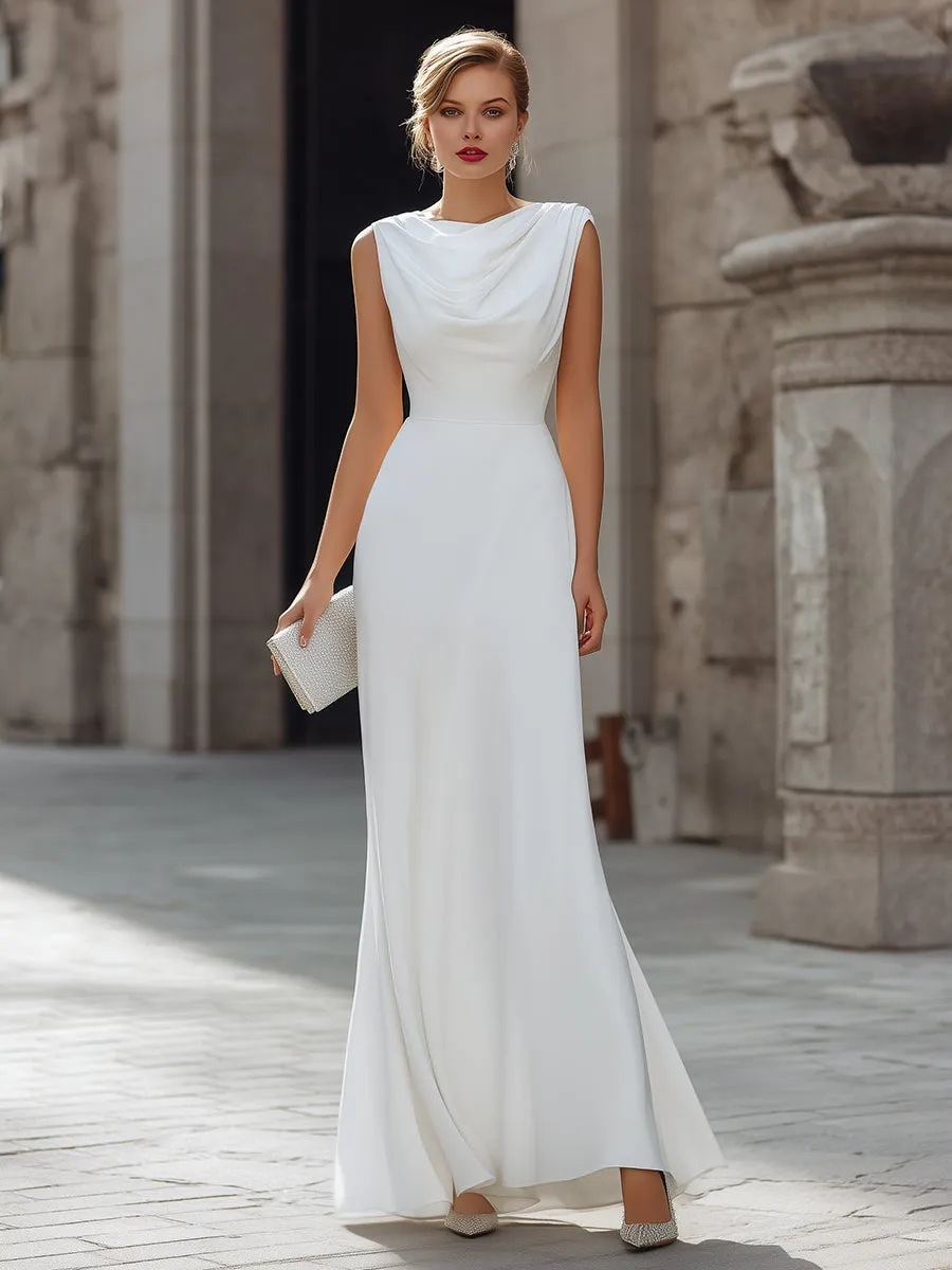 Sleeveless Draped Cowl Neck A-Line Maxi Dress sold by Mooyius product image thumbnail 2
