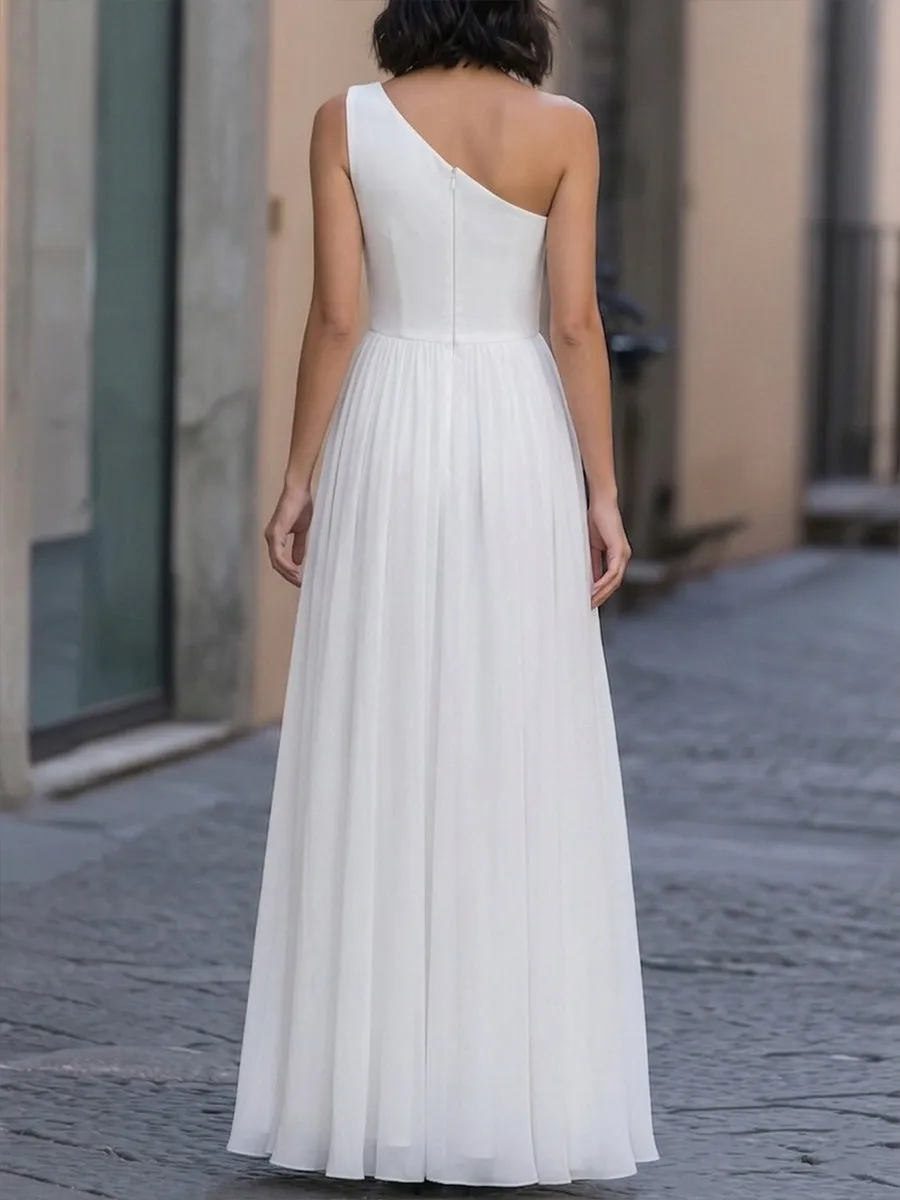 Asymmetric One-Shoulder Flowing Maxi Dress sold by Mooyius product image thumbnail 2