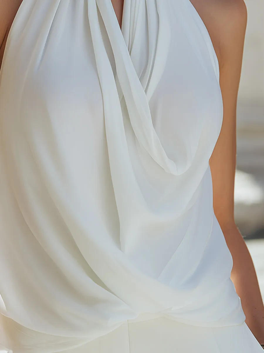 Draped Halter Neck Open-Back Flowing Top sold by Mooyius product image thumbnail 4