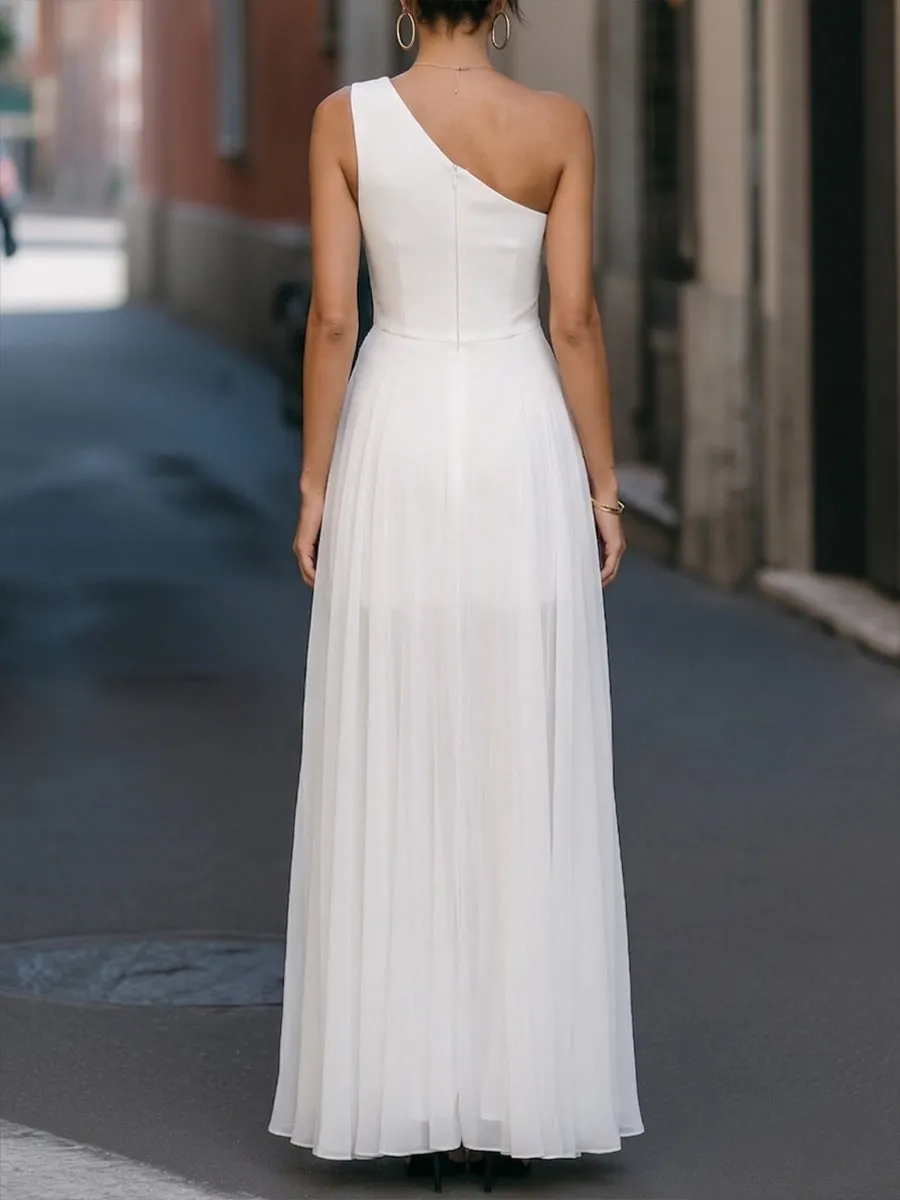 Asymmetric Cut-Out Sheer Flowing Maxi Dress sold by Mooyius product image thumbnail 2