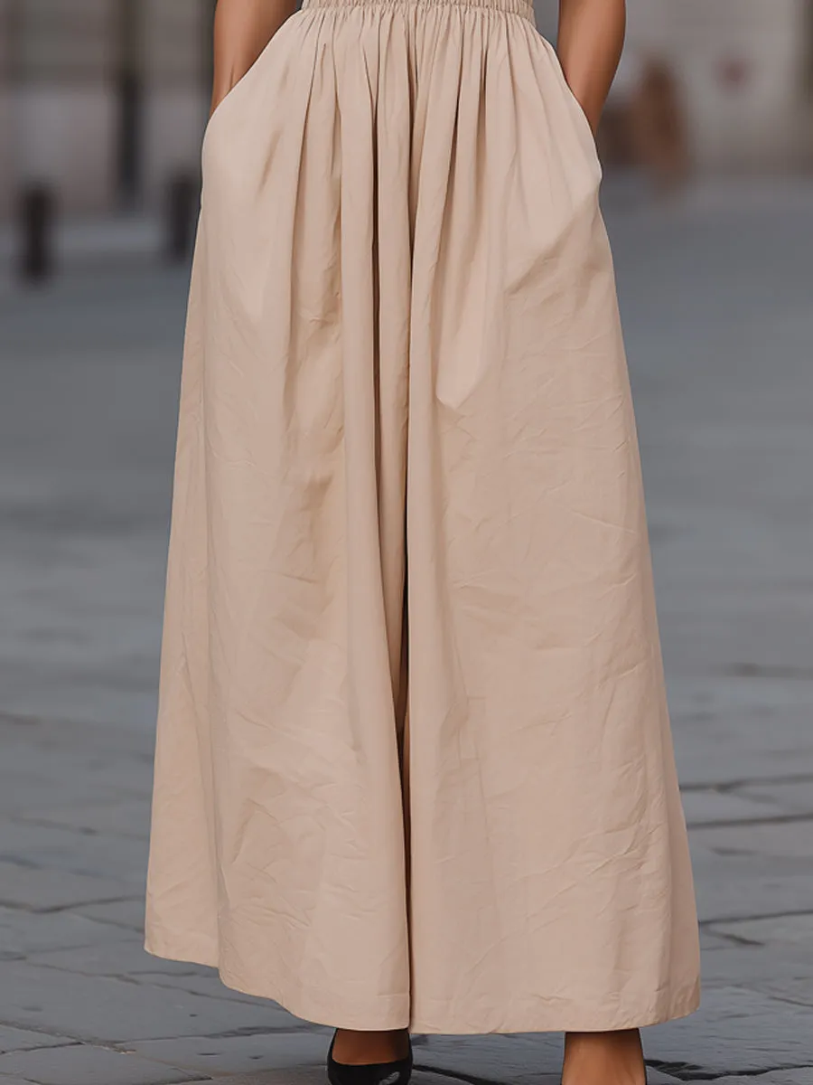 Strapless Smocked Waist Wide-Leg Jumpsuit sold by Mooyius product image thumbnail 4