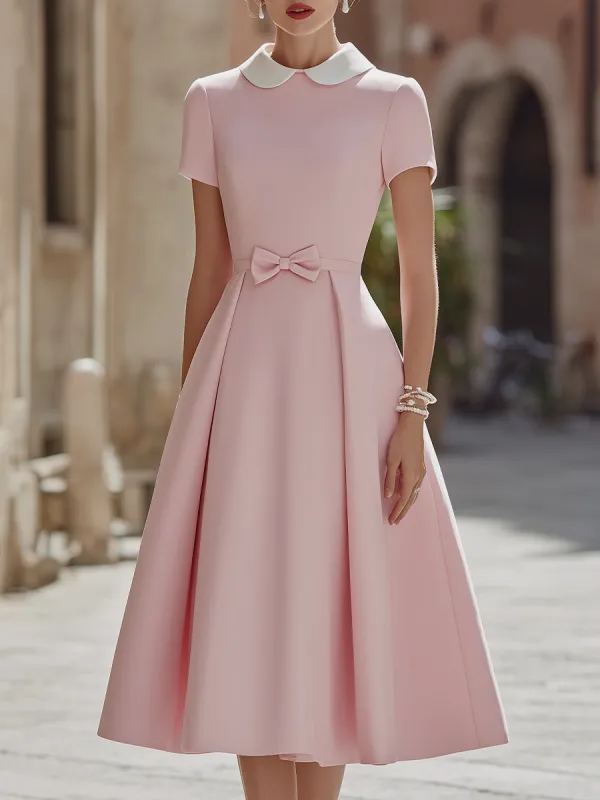 Pleated Waist Sleeveless A-Line Midi Dress made by Mooyius