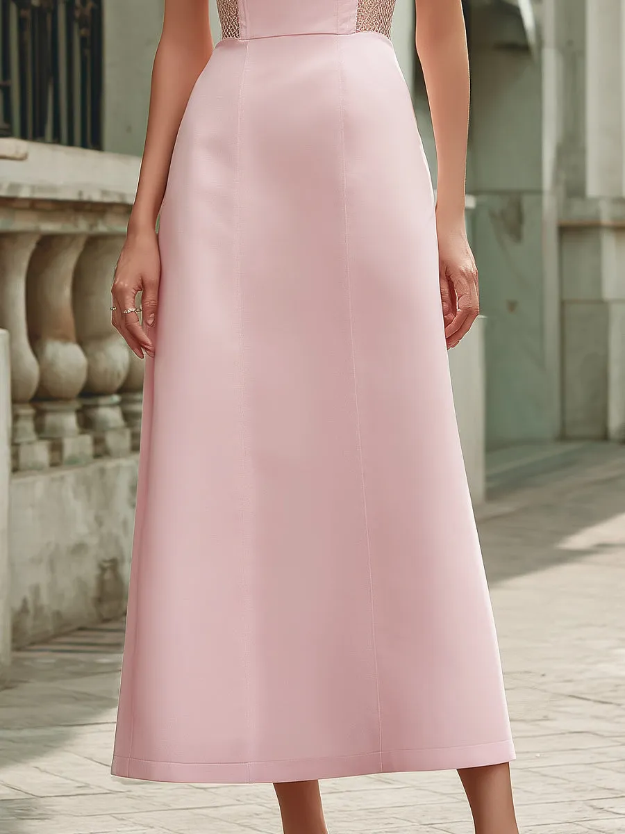 Elegant Pink Off-the-Shoulder Maxi Dress sold by Mooyius product image thumbnail 3