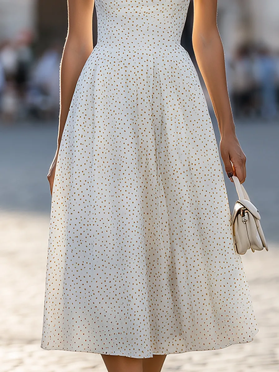 Halter Neck Polka Dot A-Line Midi Dress sold by Mooyius product image thumbnail 4