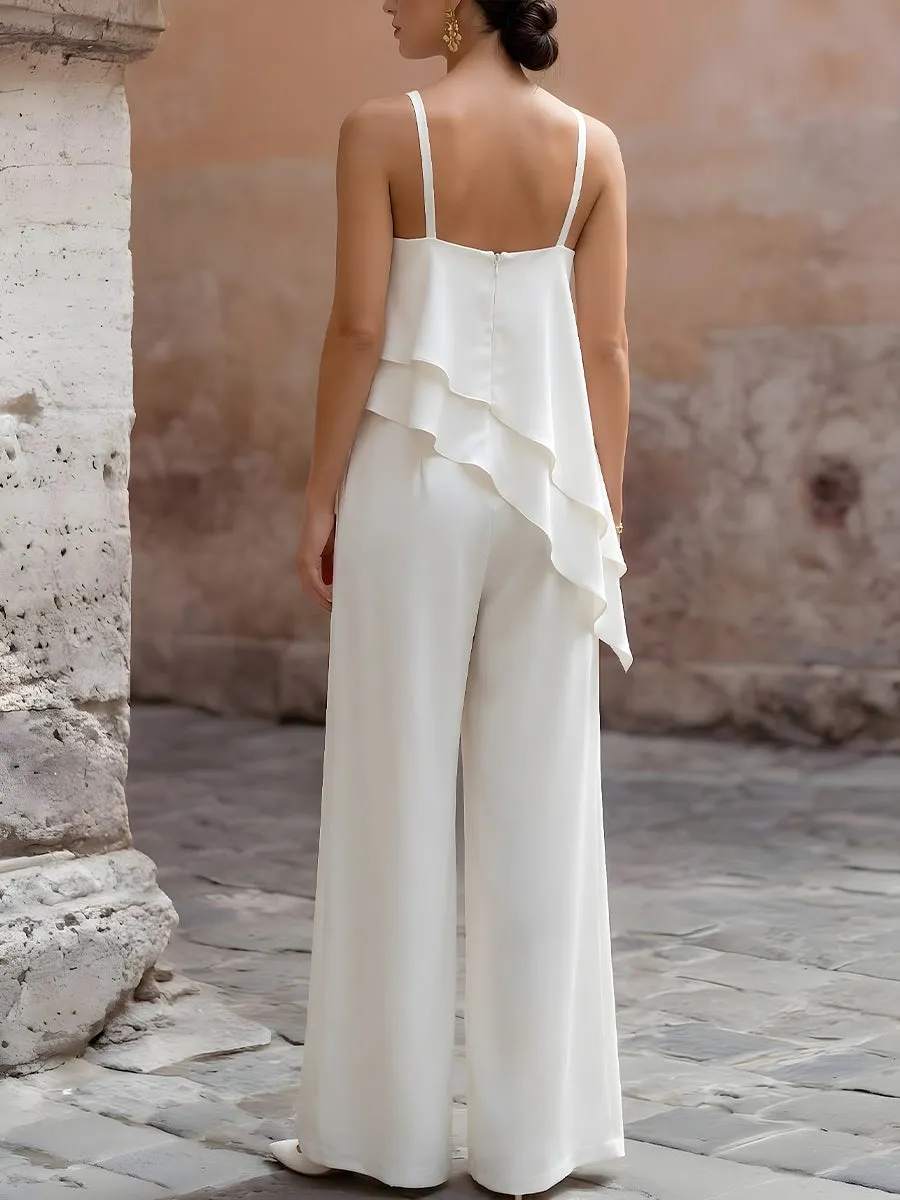 Layered Draped Halter Wide-Leg Jumpsuit sold by Mooyius product image thumbnail 2